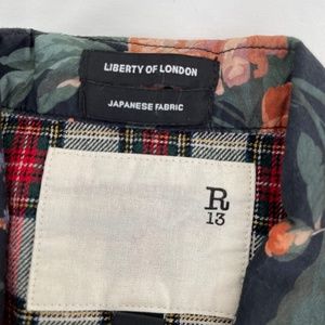 R13 cool floral/plaid western shirt